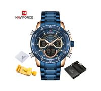 (CAJA RGBE) Relojes de moda para hombre, reloj de pulsera militar deportivo analógico digital de cuarzo