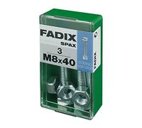 CAJA S 3 uds. TORNILLO METRICA CAB HEX +TUERCA CINC M 8x40mm FADIX