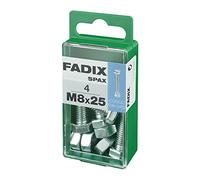 CAJA S 4 uds. TORNILLO METRICA CAB HEX +TUERCA CINC M 8x25mm FADIX