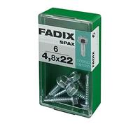 CAJA S 6 uds. TORNILLO ROSCA CHAPA HEXAGONAL AUTOT. 4,8x22mm FADIX