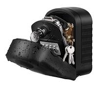 Caja Seguridad Llaves Grande Caja Llaves Combinacion Key Safe Box with 4 Dígitos Código, Almacenamiento Seguro para Llaves Caja Guarda Llaves Pared para Exterior, Casa, Garaje, Escuela (Negro)