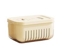 Caja sellada para ahorrar espacio, organizador de alimentos con cesta de drenaje, contenedor de almacenamiento para frutas y verduras, solución de cocina que ahorra espacio