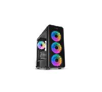 CAJA SEMITORRE NOX HUMMER TGM RAINBOW NEGRA CRISTAL TEMPLADO S/F USB 3.0 RGB NXHUMMERTGM