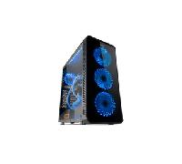 NOX XTREME PRODUCTS HUMMER TGX - Caja RGB Rainbow ATX con 4 Ventiladores 140 mm LED RGB, Frontal Cristal Templado, Espacio hasta 9 Ventiladores, USB 3.0, Compatible Micro ATX / ITX, Negro
