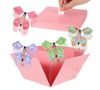 Caja sorpresa con diseño de mariposas voladoras, 15 x 14,8 x 12,5 cm, caja de regalo de cumpleaños, misterio, caja de regalo para San Valentín (mariposas de colores)