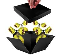 Caja sorpresa con mariposas voladoras - Caja de regalo Pop Up Explosion para cumpleaños, bodas, decoración de fiestas - Surprise Box para amigos y familia (negro)
