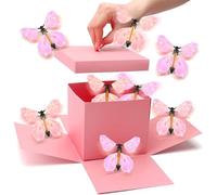Caja sorpresa de explosión de mariposa, caja de regalo de mariposas voladoras, caja sorpresa para el día de San Valentín, cumpleaños, Navidad, Día de la Madre
