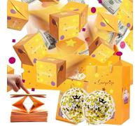 Caja sorpresa emergente de 1 pieza, globos de 2 piezas, caja sorpresa de cumpleaños, hucha emergente plegable, caja sorpresa de regalo