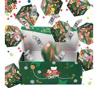 Caja Sorpresa Explosiva de Navidad, Caja de Dinero Plegable y Emergente, Caja Sorpresa DIY para Empaquetar Regalos Creativos en Navidad, Cumpleaños, Aniversario, San Valentín o Propuesta. (F)