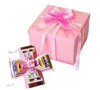 Caja Sorpresa Explosiva DIY de 5 Capas, Caja de Regalo de Explosión de Bricolaje Hecha a Mano, Creativo DIY Explosion Surprise Box Álbum de Fotos para Cumpleaños, Aniversario, Navidad, Día Madre