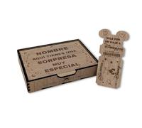 Caja Sorpresa Viaje Disney | Llave Disney Personalizada en Madera | Tarjeta Regalo en Forma de Billete | Anuncio de Viaje a Disneyland | Regalo Personalizado Comunión (Roble, Sin Personalizar)