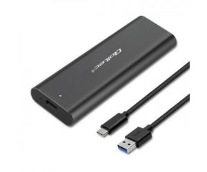 Caja SSD Externa Qoltec 50311 M.2 SATA USB Type-C Negro Compacta