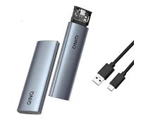 Caja SSD M.2 NVMe USB 3.2 Gen 2 10 Gbps - Aluminio Gris Espacial, Cable USB-A a USB-C (0,3 m), Soporta 4 TB, Reposo Automático, Montaje sin Herramientas