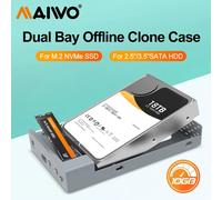Caja SSD SATA externa MAIWO de 10Gbps para caja SSD NGFF M.2 NVMe NGFF de 2,5 ''y 3,5'' con funcionalidad clonada para disco duro HDD EU Plug
