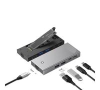 Caja SSD USB C Hub Estación de Acoplamiento para computadora portátil 4K 60Hz HDMI Com USB3 2 10Gbps PD100W SD TF Ssd Funda Compatible con Blueendless M2 Sata NVMe(MC403)