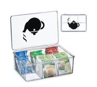 Caja té 6 compartimentos Dispensador bolsas té plástico Organizador infusiones