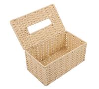 Caja Tejida para Pañuelos de Papel, Beige, Hilo de Papel
