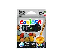 caja tempera metallic 6 botes 25 ml colores metalicos carioca ko026