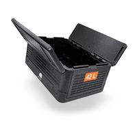 Caja térmica grande plegable negra para mantener el calor y enfriar - 42 L - Fiambrera caliente plegable 60 x 41 cm - caja de poliestireno plegable - Nevera para alimentos y bebidas con tapa aislante