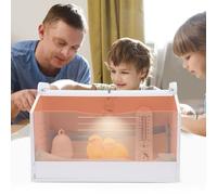Caja térmica para pollitos para incubadoras de 20 huevos, 15 W 220 V | 48 x 30 x 30 cm caja de cría de pollos con termómetro y lámpara de calor, incubadora de pollos para patos de pollo, pájaros