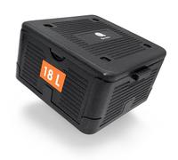 Caja térmica pequeña plegable negra para mantener el calor y enfriar - 18 L - Fiambrera plegable de 38 x 38 cm - caja de poliestireno plegable - Nevera para alimentos y bebidas con tapa aislante