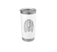 Caja torácica de esqueleto de anatomía humana de Halloween Vaso térmico de acero inoxidable de doble pared