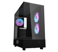 Caja torre gaming Darkflash DPX90 negro con vidrio templado y 3 ventiladores ARGB