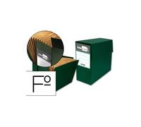 Caja transferencia liderpapel con fuelle folio color verde