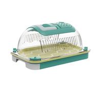 Caja transparente con bandeja de residuos deslizante y ventana de observación para la cría de reptiles portátil estación de alimentación