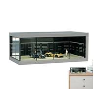 Caja Transparente para Coche de , Vitrina de Auto Modelo - Gabinete de Pantalla LED a Prueba de Polvo,Estacionamiento Realista, Organizador de Juguetes de vehículos apilables con luz para colec