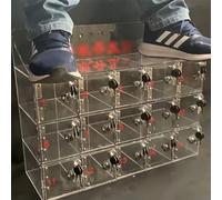 Caja transparente para teléfono con cerradura de combinación, armario de almacenamiento seguro de 12 rejillas para oficina y aula, solución ideal de almacenamiento de teléfono celular para empresas y