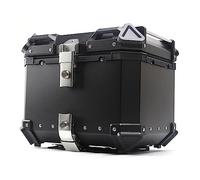 Caja trasera de aluminio para motocicleta scooter, 28L 36L 45L 55L 65L 80L 100L impermeable caja de almacenamiento de equipaje bolsa para motocicleta, negro, plateado/negro / decoración de 28 l