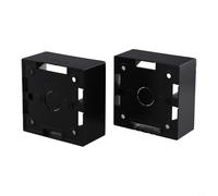 Caja trasera de enchufe de red montada en superficie de 86 x 86 x 40 mm, PVC de una sola banda, compatible con placa frontal de pared para cable de oficina en casa (negro, 2 unidades)