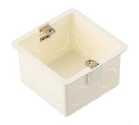 Caja trasera eléctrica delgada de 1 banda para interruptor de luz e instalación de enchufe con salida de entrada de cable múltiple y carcasa ignífuga (80 x 80 x 50 mm, cuadrado)