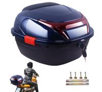 Caja trasera para motocicleta, caja de almacenamiento para motocicleta con reflectores grandes, resistente al agua, con base integrada para guardar ropa, otros artículos, sombreros