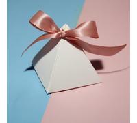 Caja Triangular blanca for dulces, cajas de regalos y recuerdos de boda, caja de chocolates for invitados, suministros for fiestas(Color:Light red,Size:10PCS_7.5X7.5X7.5CM)