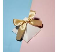 Caja Triangular blanca for dulces, cajas de regalos y recuerdos de boda, caja de chocolates for invitados, suministros for fiestas(Color:Gold,Size:10PCS_7.5X7.5X7.5CM)