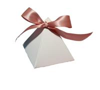 Caja triangular blanca for dulces, recuerdos de boda y chocolate for invitados, cajas regalo artículos for fiestas para Boda, Fiesta de Bricolaje(D,100PCS_7.5X7.5X7.5CM)