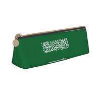 Caja triangular con estampado de bandera de Arabia Saudita, bolsa de maquillaje multifuncional, viajes de oficina y almacenamiento diario de papelería, Blanco, One Size, Ligero