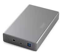 Caja USB 3.0 para SSD/HDD SATA III de 3.5" máx. 16 TB con fuente de alimentación, de aluminio