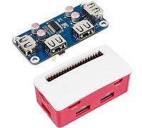 Caja USB HUB para Raspberry Pi Zero/Zero W/Zero WH, incluye placa USB HUB HAT (B) con 4 puertos USB 2.0, compatible con USB 2.0 / 1.1, carcasa ABS con superficie pulidora opaca agradable y a prueba de polvo