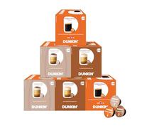 Caja Variety Dunkin' Donuts - 60 cápsulas de café, 3 variedades: Cappuccino, Caramel Latte & Original Blend, compatible con las máquinas Dolce Gusto, cremoso y aromático, idea de regalo