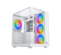 Caja Xigmatek Aqua Compact EN48258 Ventilación ARGB Vidrio Templado Blanca