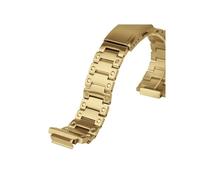 Caja y correa de acero inoxidable de metal modificado, aptas for Casio Small Square GW-B5600DW.(Golden strap)
