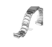 Caja y correa de acero inoxidable de metal modificado, aptas for Casio Small Square GW-B5600DW.(Silver strap)
