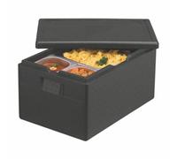 Cajas aislantes de transporte de P.P.E. 60 cm x 40 cm x 32 cm negro "Gastro-Norm 1/1"