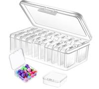 Cajas Almacenaje Plastico Pequeñas, 18 Caja Plastico Pequeña más 1 Caja de Plástico Grande con Tapa, Mini Caja de Almacenamiento para Cuentas, Joyas y Otros Objetos Pequeños