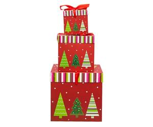 Cajas apilables de Navidad, 3 piezas de Año Nuevo, Papá Noel, muñeco de nieve, alce, árbol de Navidad, decoración de anidación con para niños, de invierno y cumpleaños