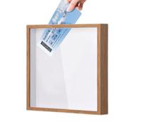 Cajas con marco de recuerdos: organizador de recuerdos de viaje de madera, vitrina de sombra de carga, soporte decorativo para colección | para entradas, postales, fotografías, souvenirs y re