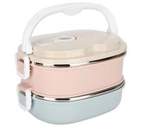 Cajas Contenedores de Almuerzo con Aislamiento Térmico Calientes Portátil, Contenedor de Alimentos Térmicos de Acero Inoxidable, Accesorios para s (Doble Capa)